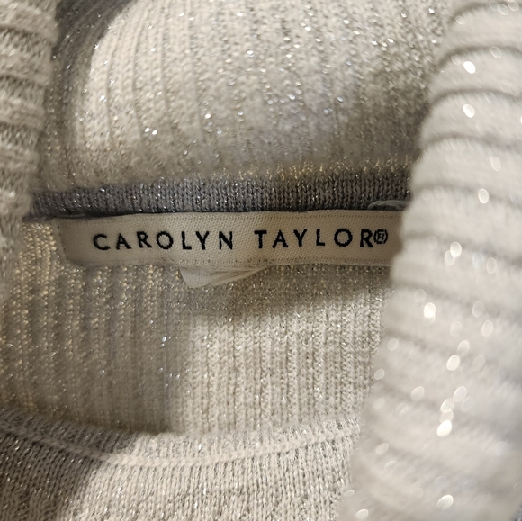 Carolyn Taylor Glitter Gray Turtleneck Sweater fits M - Picture 3 of 9